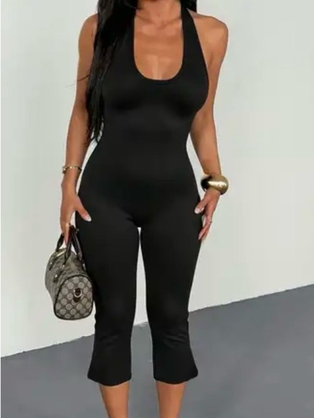 Black Halter Neck Jumpsuit